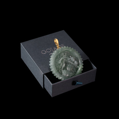 The Ghost Rider Jadeite 100% Natural Burma Jade Jadeite With Certificated (S925 Silver Buckle)