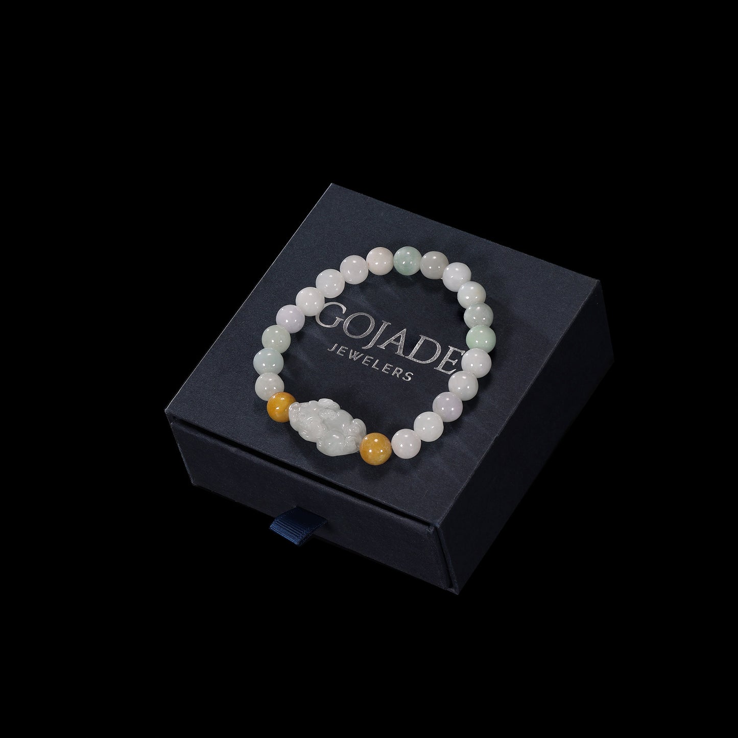 The Pixiu Bead Bracelet 100% Natural Jade Jadeite With Certificated