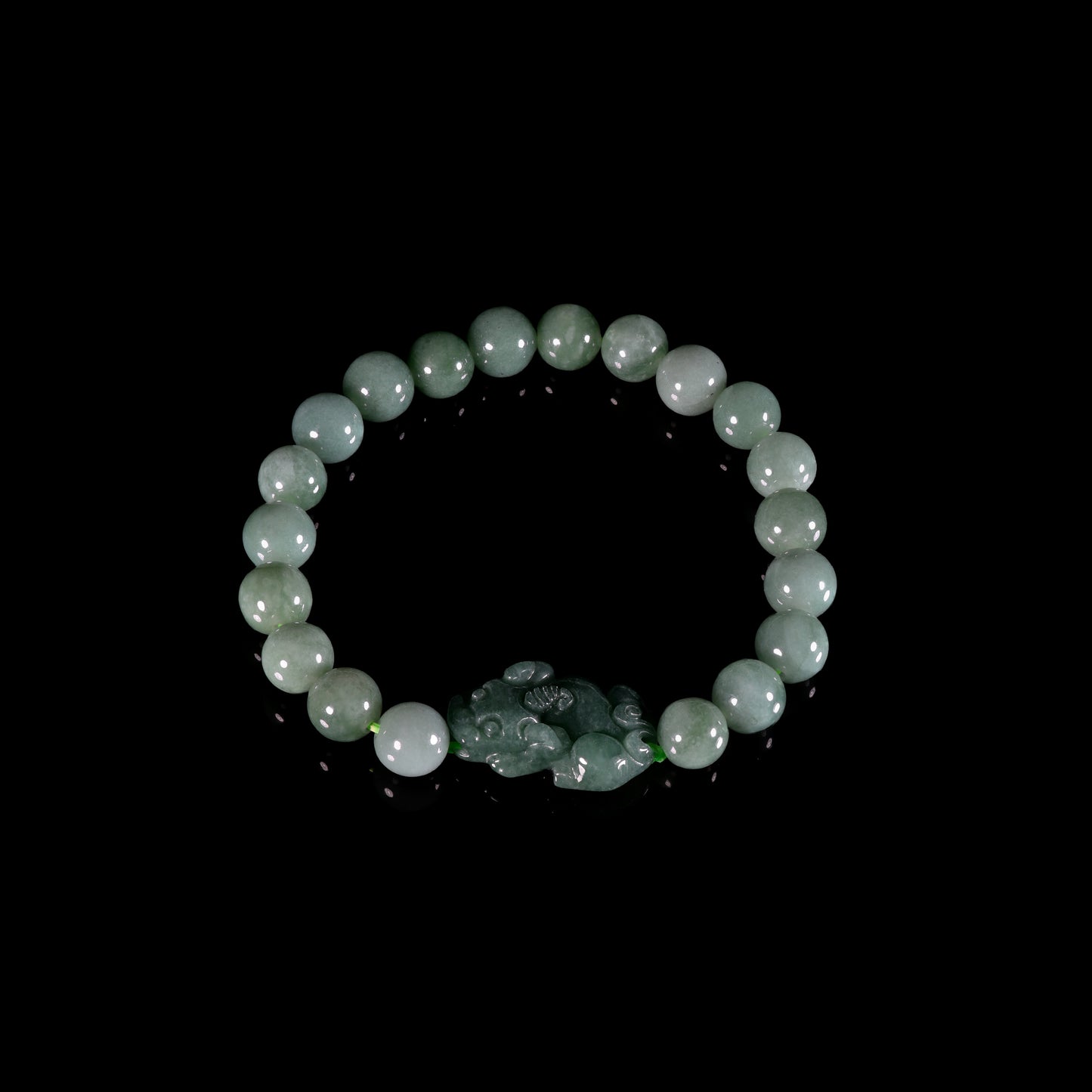 The Pixiu Bead Bracelet 100% Natural Jade Jadeite With Certificated