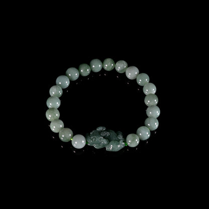 The Pixiu Bead Bracelet 100% Natural Jade Jadeite With Certificated