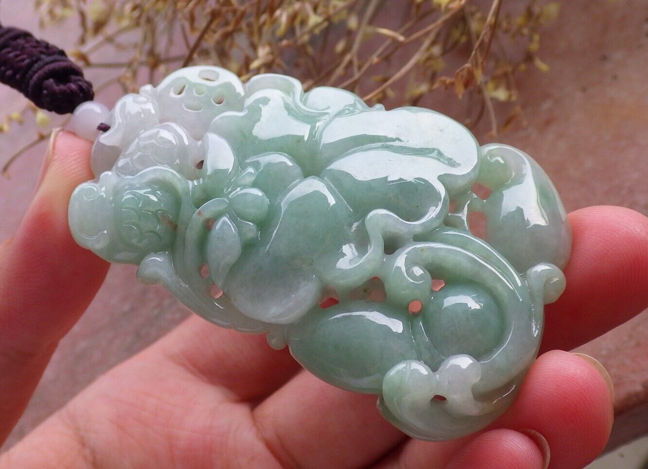 Certified Green Burma 100% Natural A Jade jadeite Pendant Mandarin Duck Phoenix Lotus Flower Coin Necklace 鸳鸯 575098 TN
