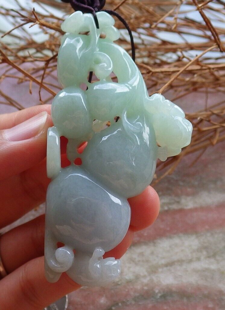 Certified Green 100% Natural A Jade jadeite Pendant Frog Toad Gourd Coin Ruyi Necklace 526364  TN