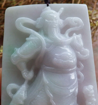 Certified Green Pale Lavender Burma Jade jadeite pendant Necklace 524616 TN