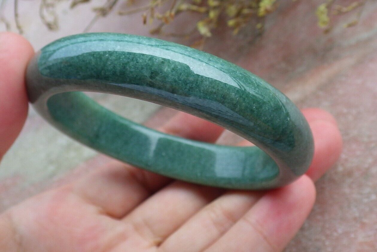 Certified Green Burma 100% Natural A JADE Jadeite Bangle Bracelet 58 mm 手镯 574994 TN