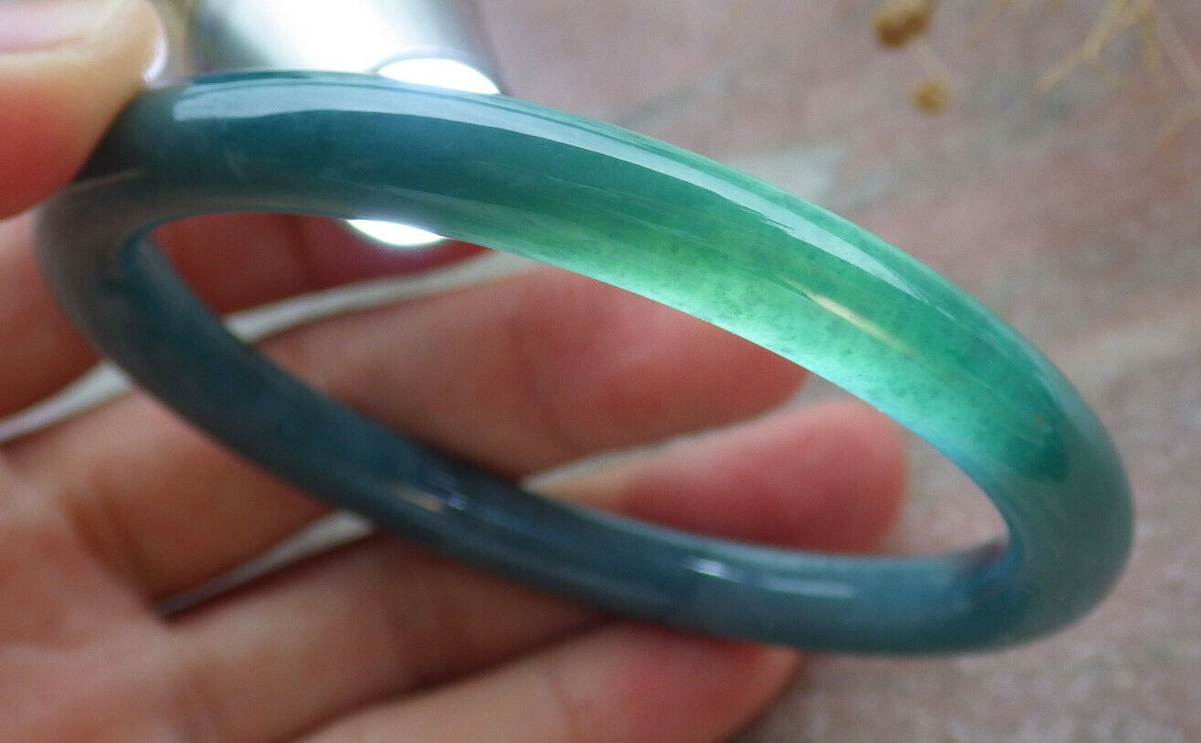 Certified Icy Green Burma 100% Natural A JADE Jadeite Circle Bangle Bracelet 57 mm 手镯 636473  TN