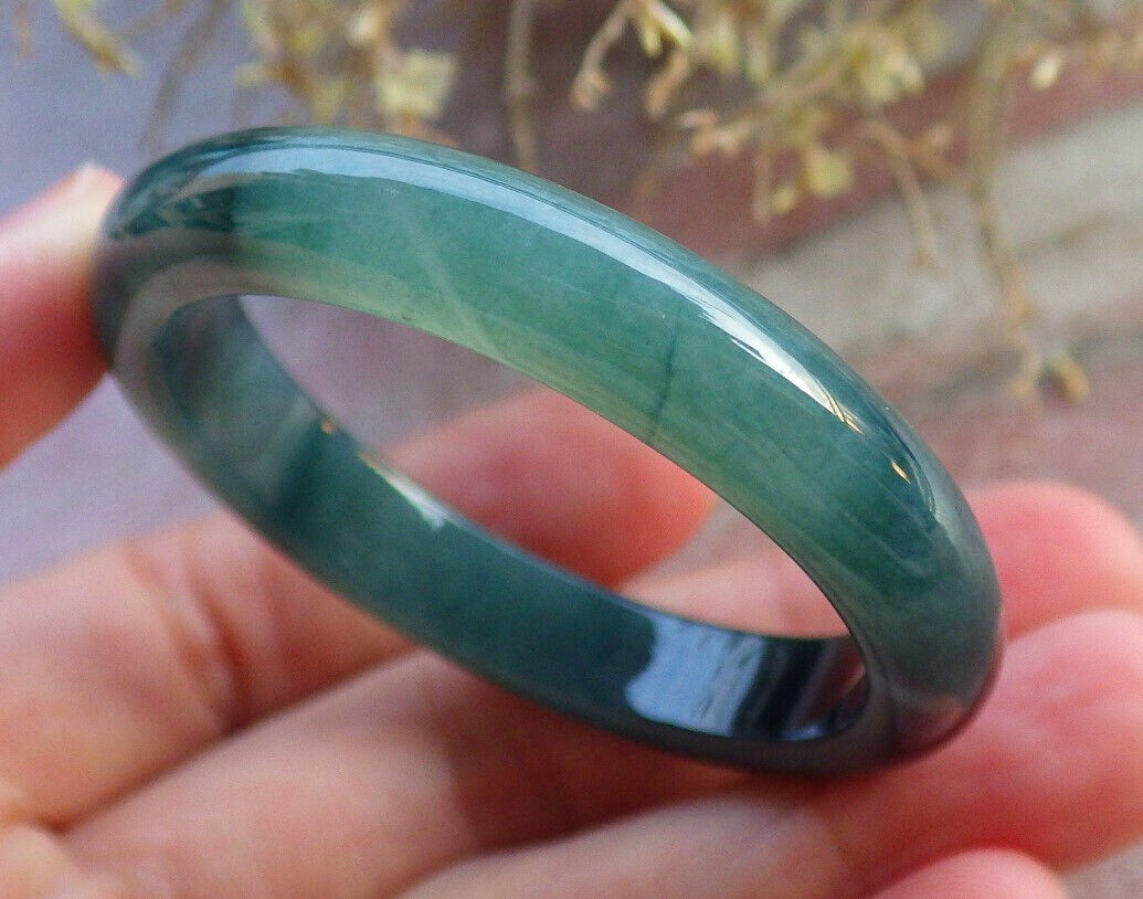 Certified Icy Blue Water Green Burma 100% Natural A JADE Jadeite Baby Bangle Bracelet 41 mm 646924 TN