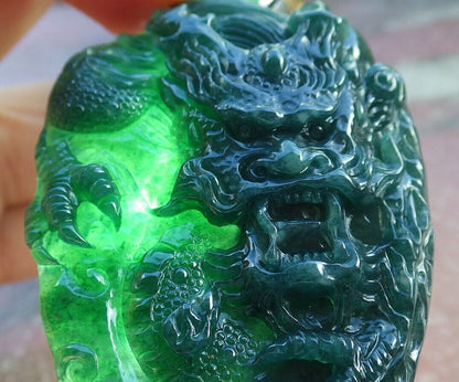 Atestita Glacia Verda Birmo 100% Natura A Jadejadeito Penda Drako-Perla Koliero 生意兴隆 632802 TN