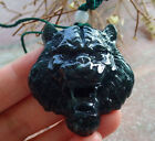 Certified Icy Blue Water Burma 100% Natural A Jade jadeite Pendant Tiger Head Necklace 虎虎生威 635059  TN