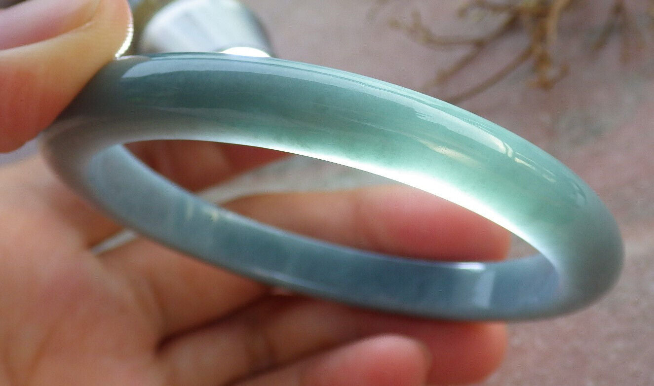 Certified Green Burma 100% Natural A JADE Jadeite Bangle Bracelet 57 mm 手镯 635538  TN