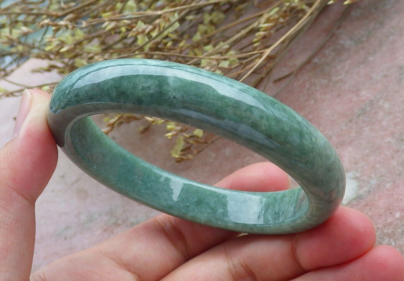 Certified Green Burma 100% Natural A JADE Jadeite Bangle Bracelet 58 mm 手镯 574977 TN