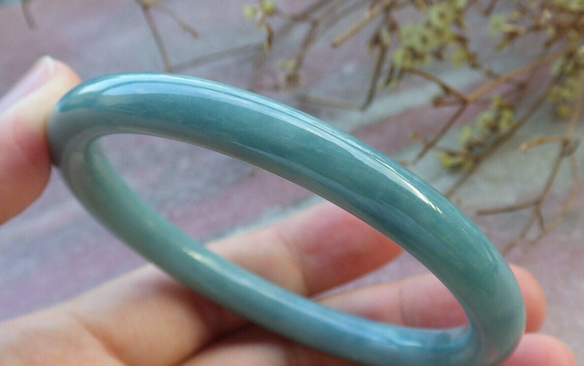 Atestita Verda Birmo 100% Natura A JADE Jadeita Ronda Brakringo 56 mm 手镯 633146 TN