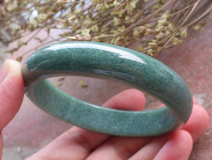 Certified Green Burma 100% Natural A JADE Jadeite Bangle Bracelet 58 mm 手镯 574659 TN