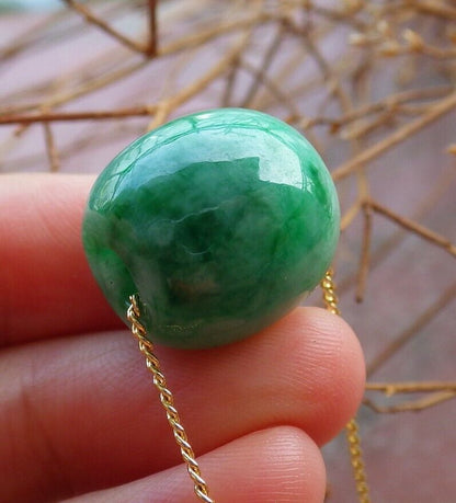 Certified Green Burma 100% Natural A Jade Circle Bead Donut Necklace 路路通 526248  TN