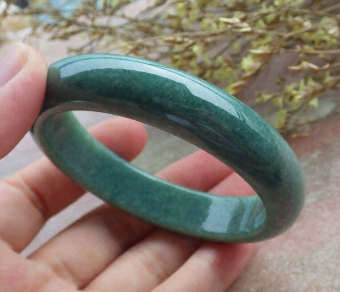 Certified Green Burma 100% Natural A JADE Jadeite Bangle Bracelet 58 mm 手镯 574985 TN