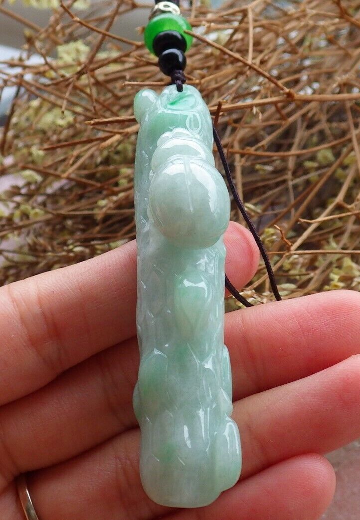 Certified Green 100% Natural A Jade jadeite Pendant Beetle Tree Necklace 富甲天下 524950 TN