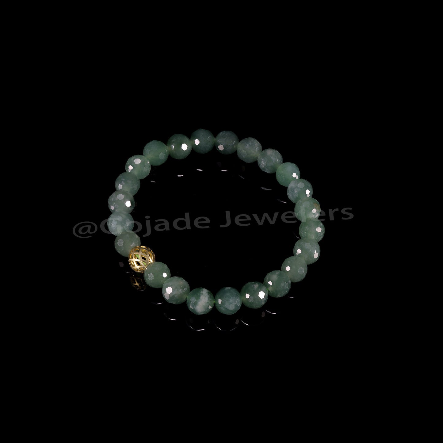 The 100% Natural Blue Diamond Cut Bead Jade Jadeite Bracelet b23