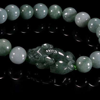 The Pixiu Bead Bracelet 100% Natural Jade Jadeite With Certificated