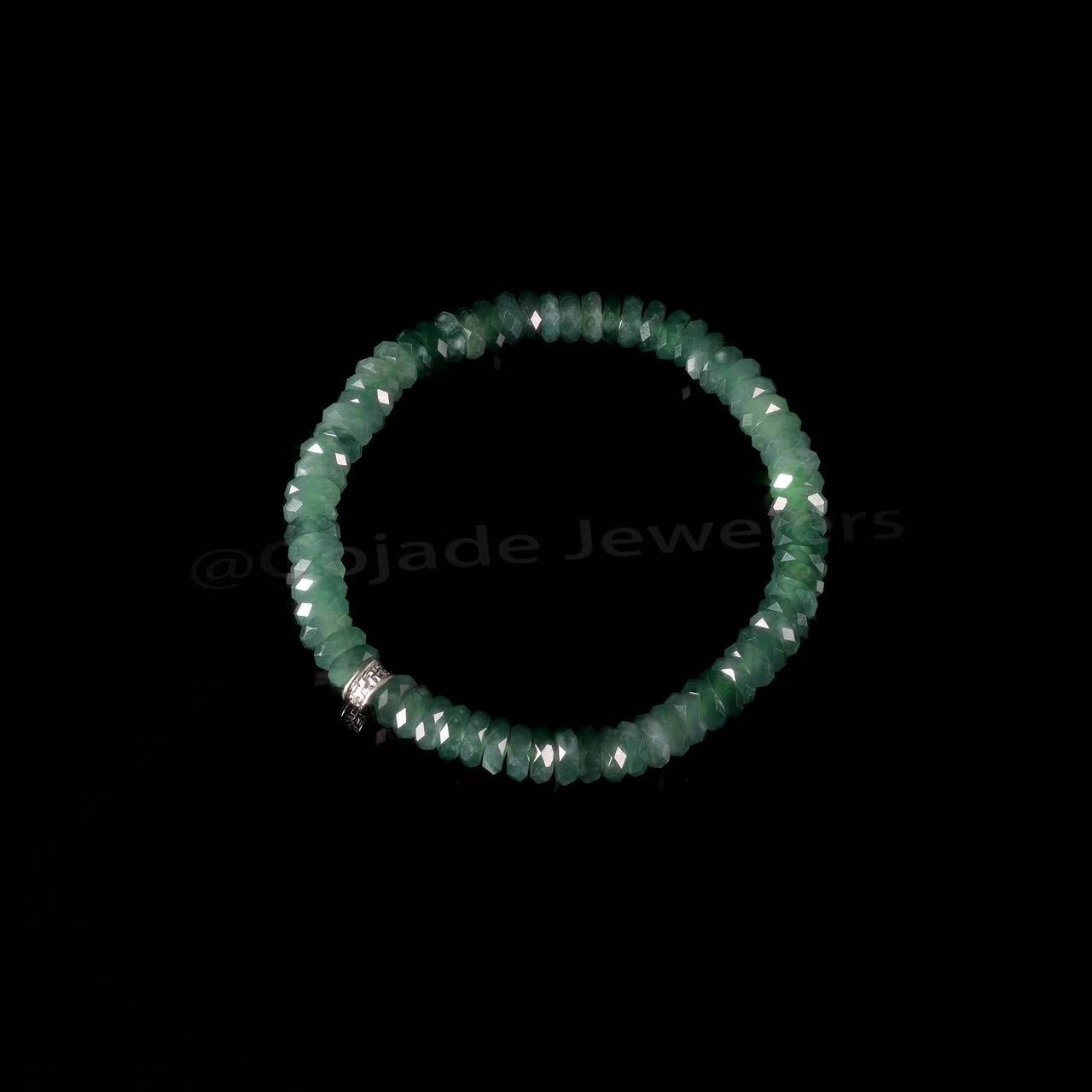 The Abacus Diamond Cutting Bead Bracelet 100% Natural Jade Jadeite With Certificated