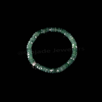 The Abacus Diamond Cutting Bead Bracelet 100% Natural Jade Jadeite With Certificated