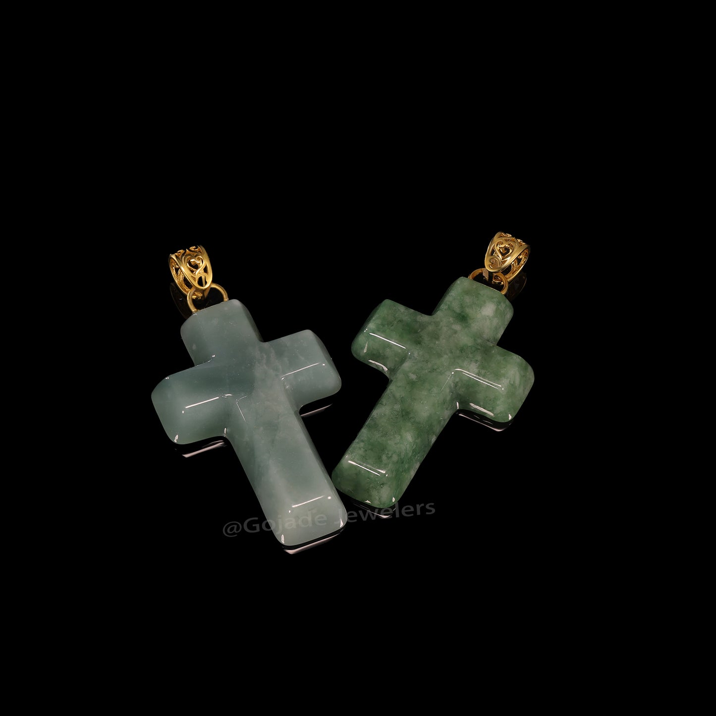 The Cross Jadeite 100% Natural Burma Jade Jadeite With Certificated (S925 Silver Buckle)