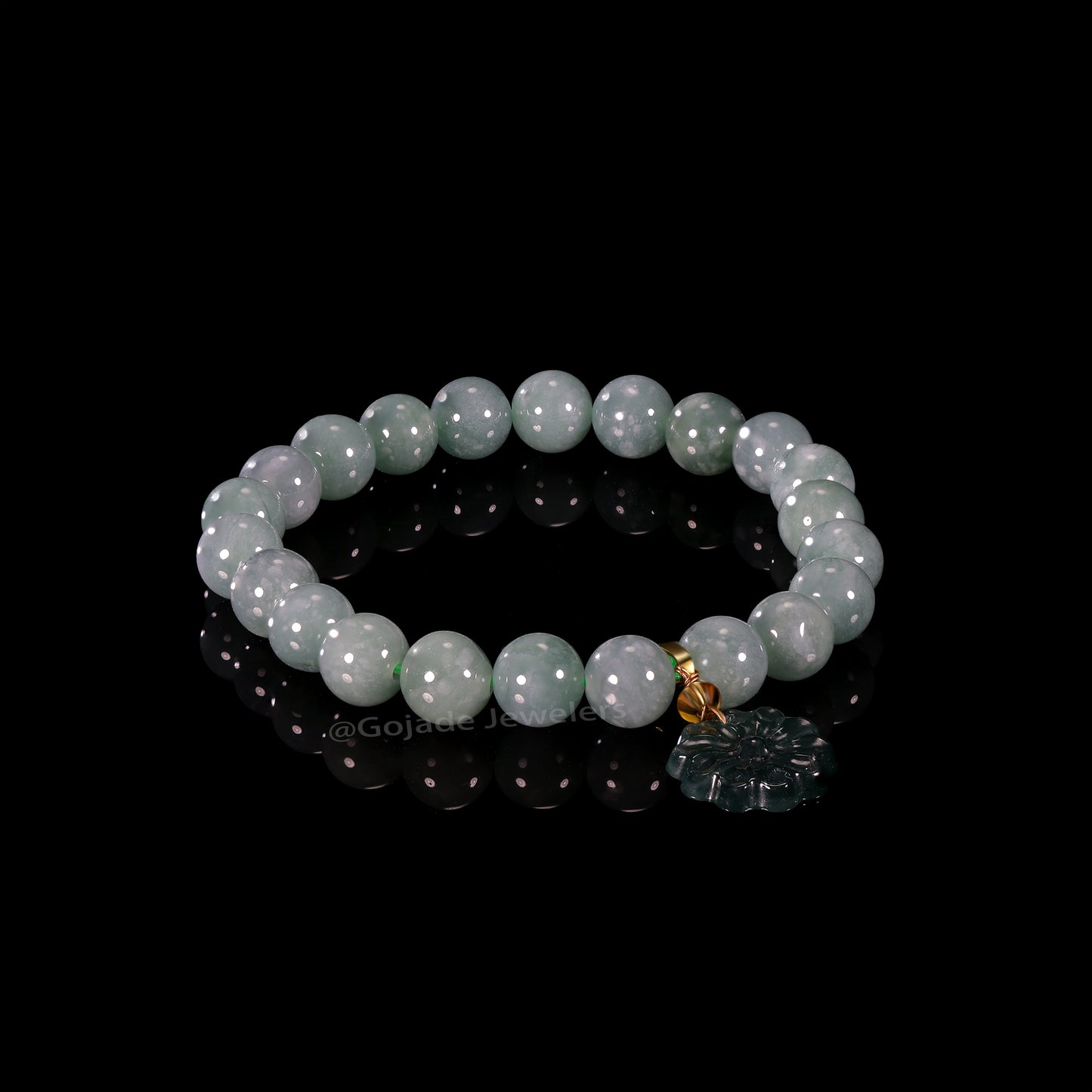 The Flower Bead Bracelet 100% Natural Jade Jadeite With Certificated