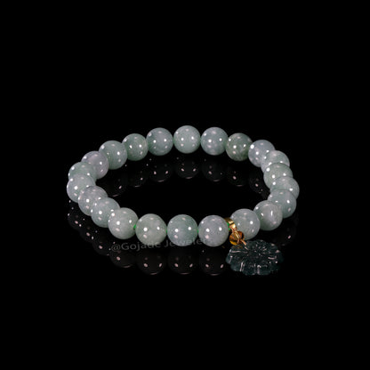 The Flower Bead Bracelet 100% Natural Jade Jadeite With Certificated