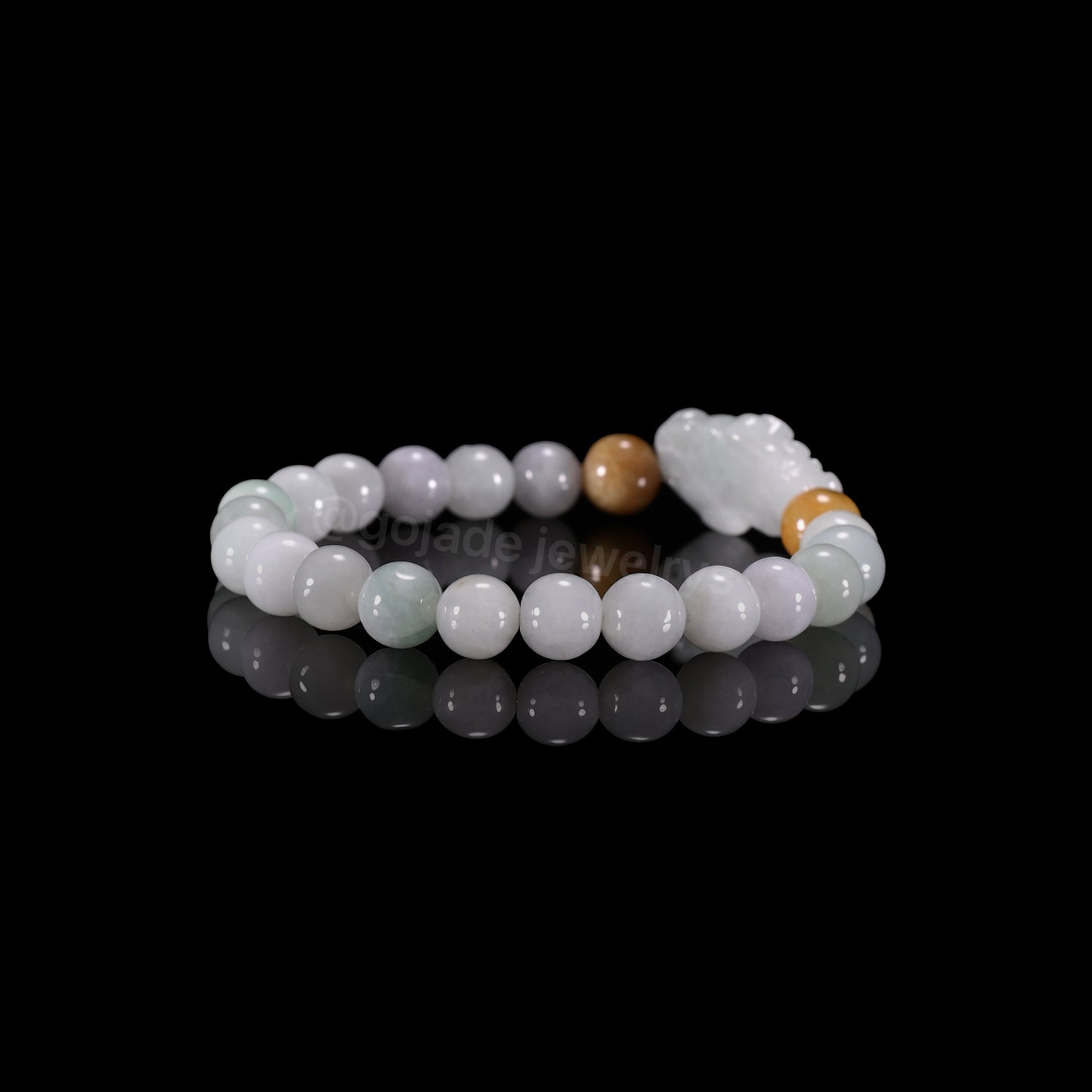 The Pixiu Bead Bracelet 100% Natural Jade Jadeite With Certificated