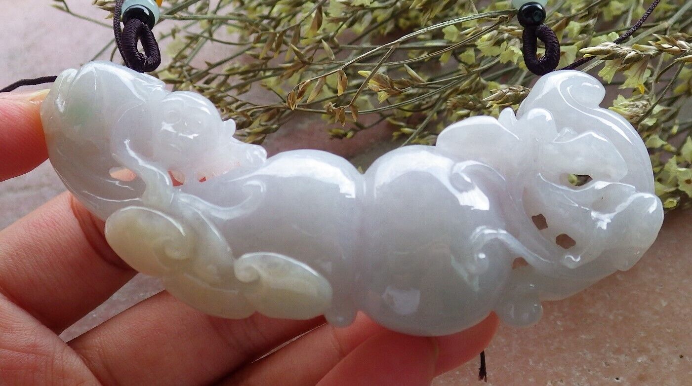Certified Yellow Green Pale Lavender Burma 100% Natural A Jade jadeite Pendant Monkey Fox Gourd Lotus Flower Ruyi Coin Necklace 猴子 573759 TN