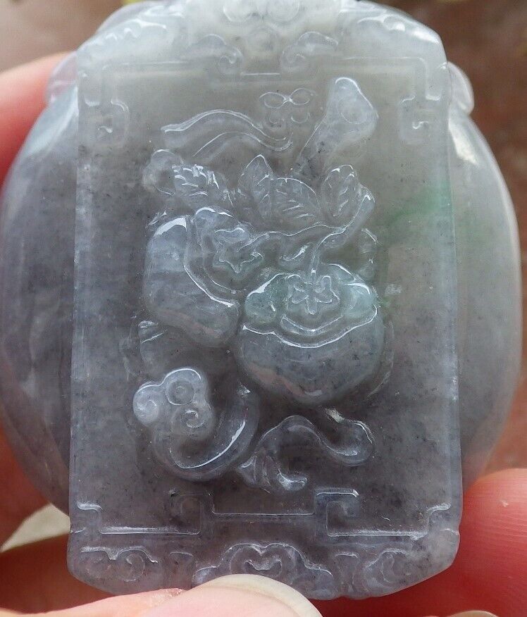 Certified Black Burma 100% Natural A Jade jadeite pendant Display Pumpkin Bead Snuff Bottle 574060 TN