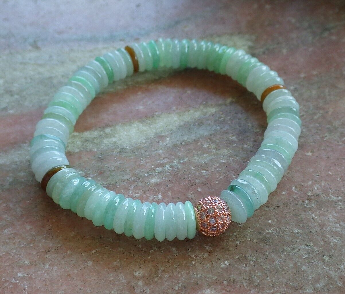 Certified Yellow Green Pale Lavender 100% Natural A JADE Jadeite Bead Beads Bangle Circle Bead Beads Bangle Bracelet 平安扣手链 524552 TN