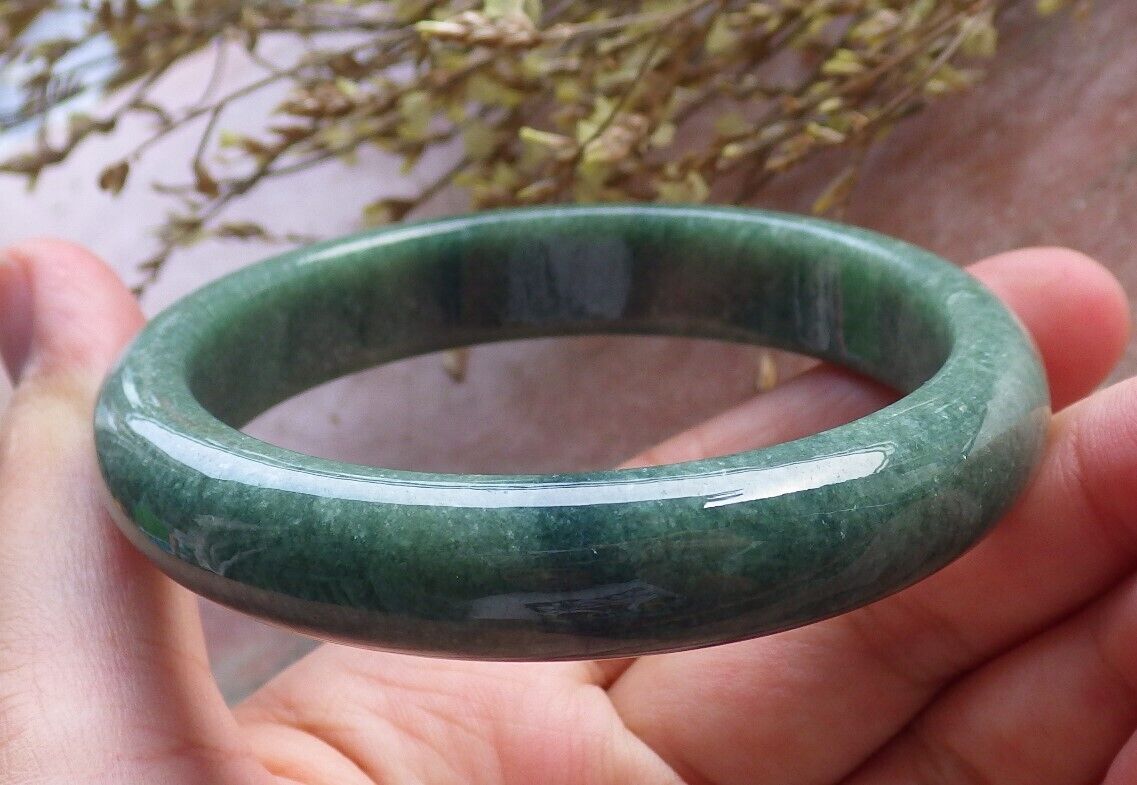 Certified Green Burma 100% Natural A JADE Jadeite Bangle Bracelet 57 mm 手镯 574649 TN