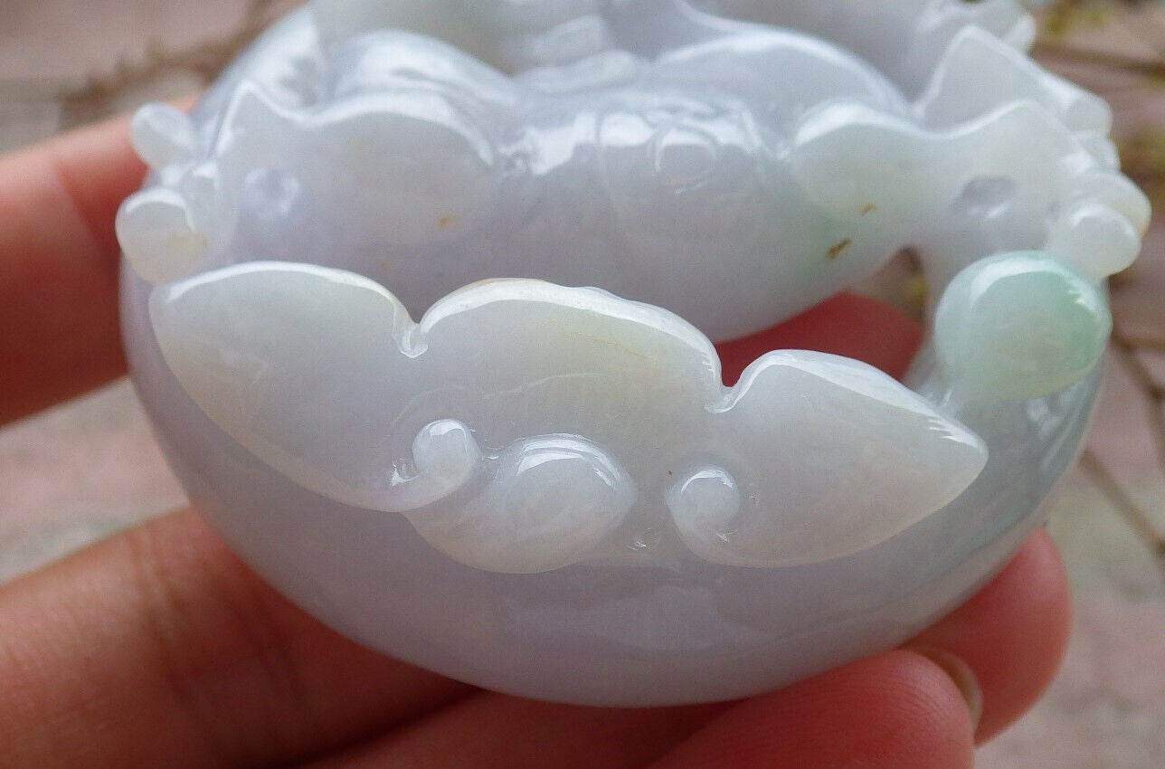 Atestita Verda Pala Lavenda Birmo 100% Natura A Jadejadeito Penda Ĉevalo-Monero Ruyi-Koliero 马到功成 632650 TN