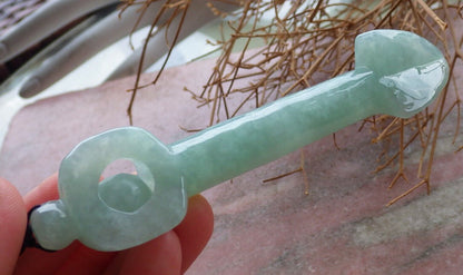 Certified Green 100% Natural A Jade jadeite Pendant Arrow Bead Necklace 箭 520075  TN