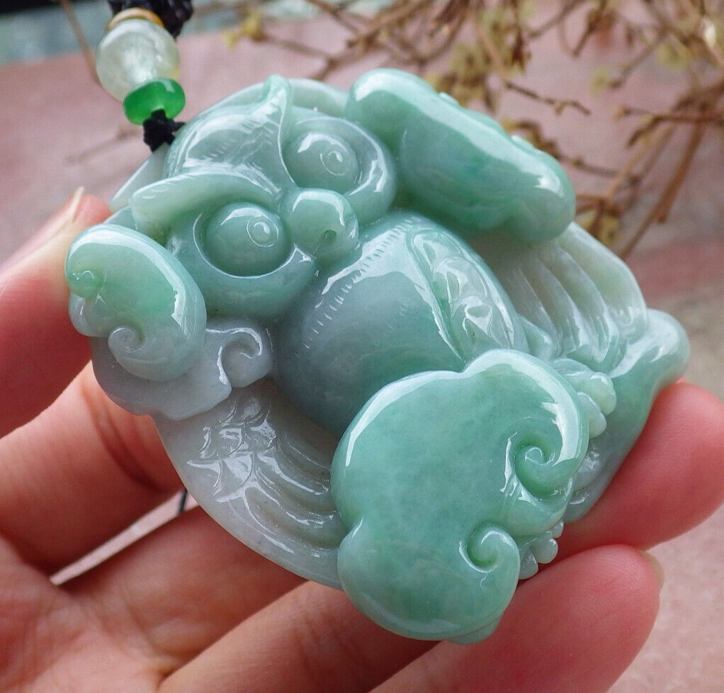 Atestita Verda Birmo 100% Natura A Jadejadeito Penda Strigo Ruyi-Koliero 猫头鹰 632560 TN