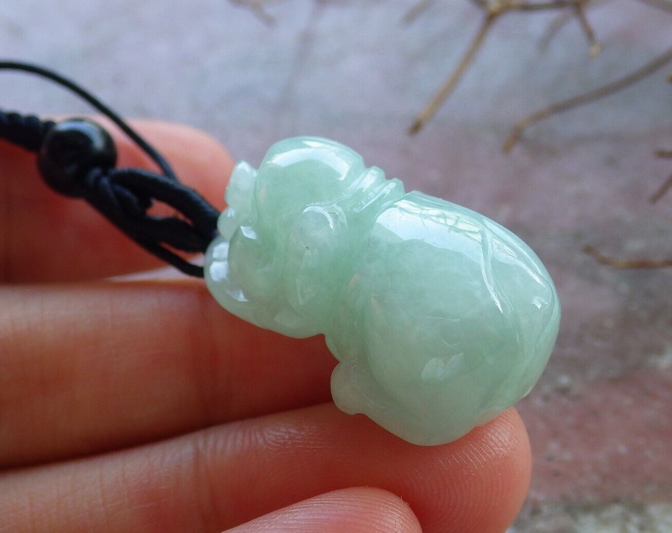 Certified Icy Green 100% Natural A Jade jadeite Pendant Zodiac Pig Boar Money Coin Necklace 发财猪 529296  TN