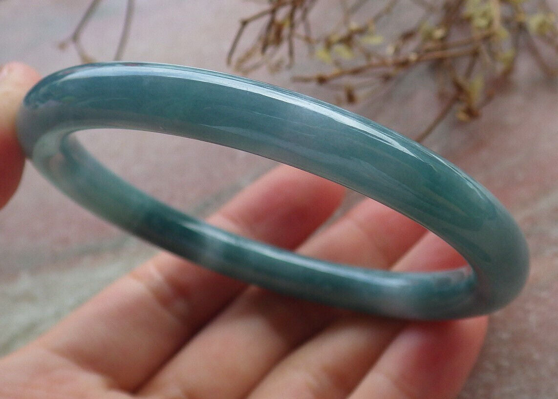 Certified Icy Green Burma 100% Natural A JADE Jadeite Circle Bangle Bracelet 58 mm 手镯 634341  TN