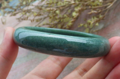 Certified Green Burma 100% Natural A JADE Jadeite Bangle Bracelet 58 mm 手镯 574985 TN