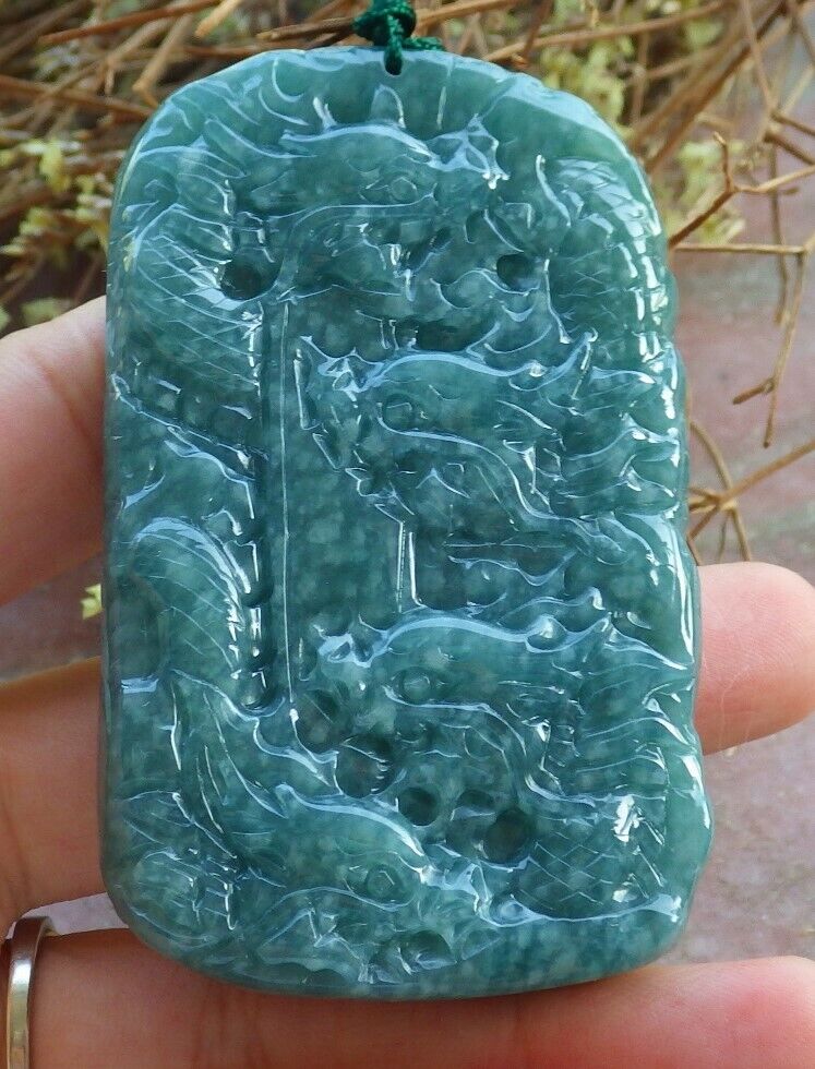 Certified Green Burma 100% Natural A Jade jadeite Pendant 9 Dragon Spit Bead Necklace 九龙戏珠 525370  TN