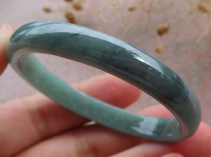 Certified Icy Green Burma 100% Natural A JADE Jadeite Bangle Bracelet 49 mm 手镯 636140  TN