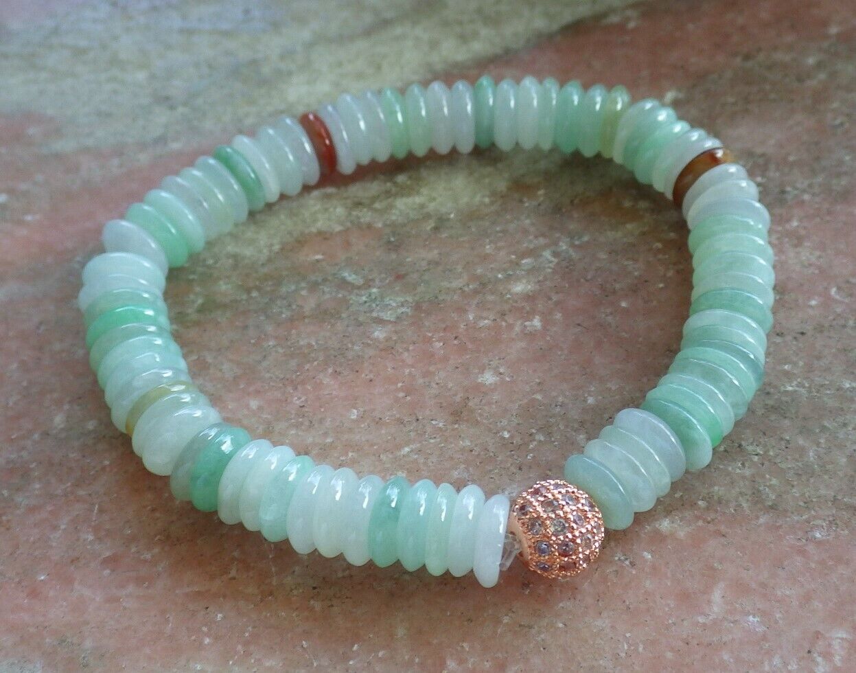Certified Yellow Green Pale Lavender 100% Natural A JADE Jadeite Bead Beads Bangle Circle Bead Beads Bangle Bracelet 平安扣手链 524567  TN