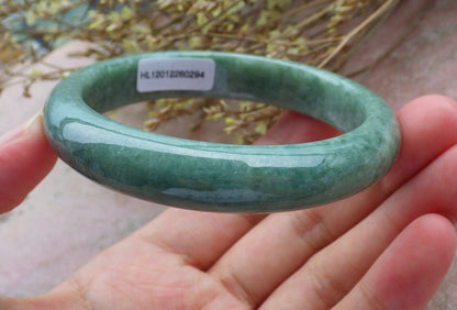 Certified Green Burma 100% Natural A JADE Jadeite Bangle Bracelet 58 mm 手镯 574977 TN