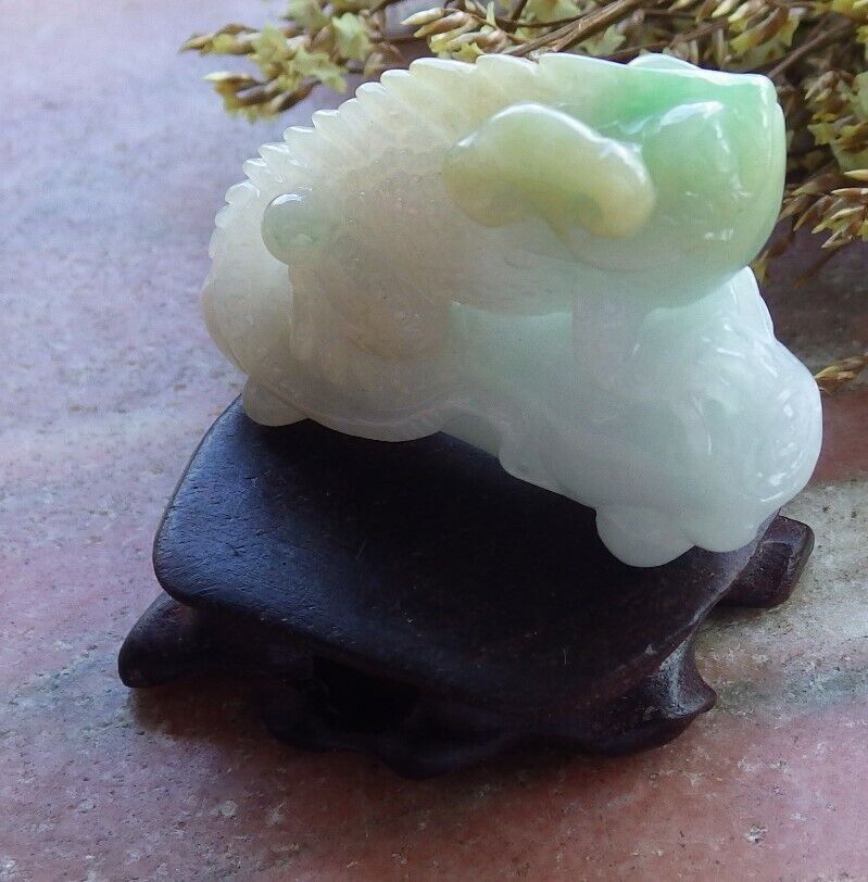 Certified Green Yellow 100% Natural A Jade jadeite Display Dragon Lizard Tree Lotus Flower Ruyi 龙蜥蜴 524133  TN