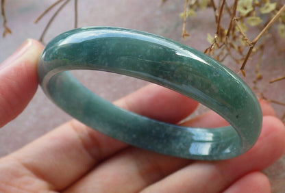 Certified Icy Green Burma 100% Natural A JADE Jadeite Bangle Bracelet 49 mm 手镯 634042  TN