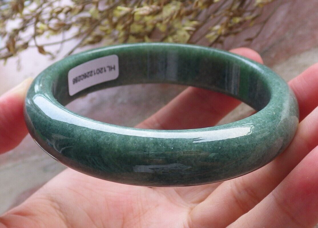 Certified Green Burma 100% Natural A JADE Jadeite Bangle Bracelet 58 mm 手镯 574632 TN