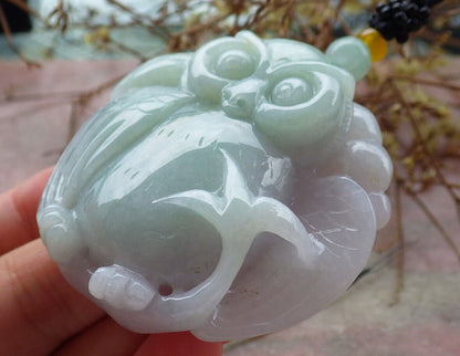 Atestita Verda Pala Lavenda Birmo 100% Natura A Jadejadeita Pendanta Strigo Ruyi-Koliero 猫头鹰 632551 TN