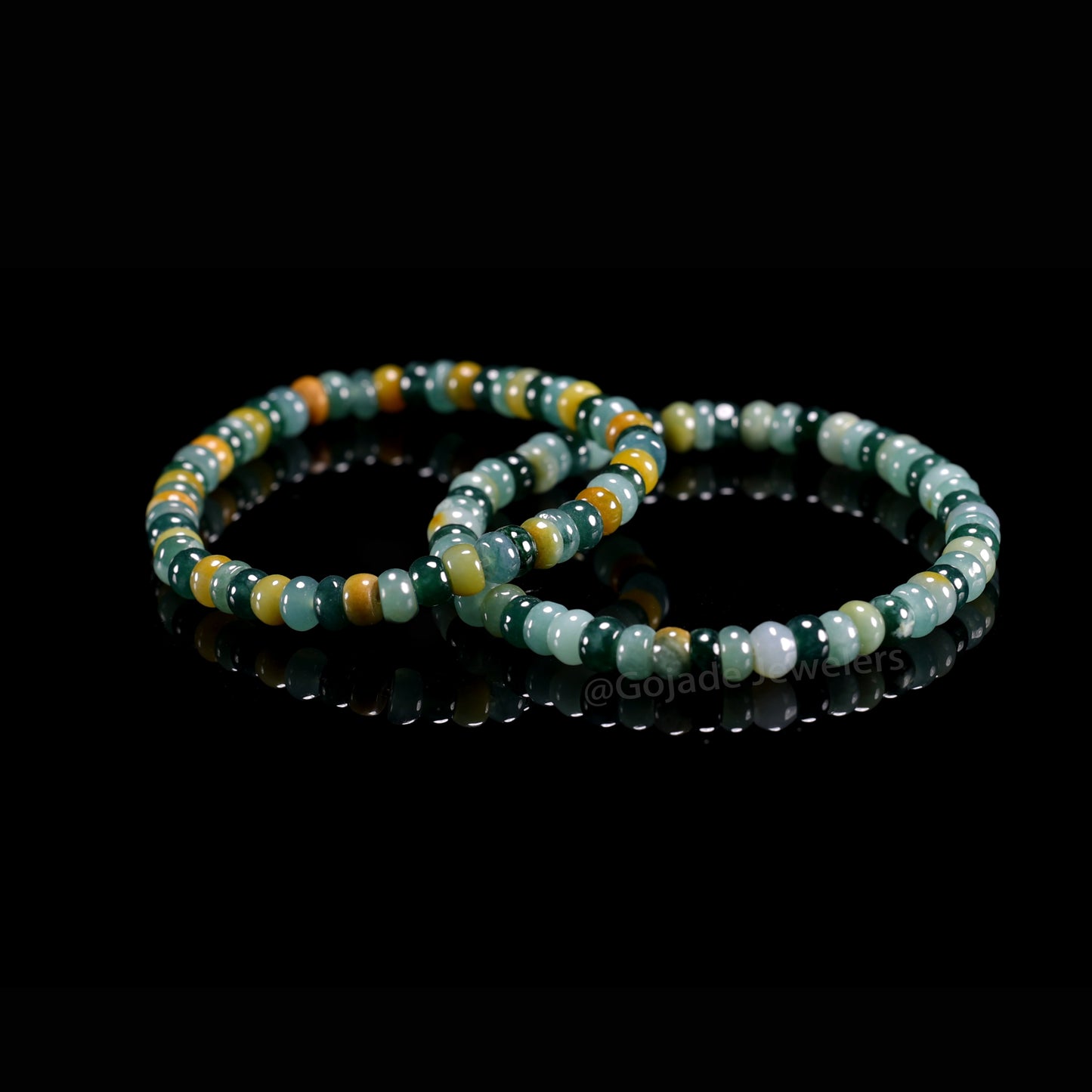 The Abacus Bead Mixed Colors Bracelet 100% Natural Burma Jade Jadeite With Certificated