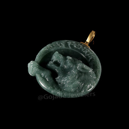 The Werewolf Jadeite 100% Natural Burma Jade Jadeite With Certificated (S925 Silver Buckle)