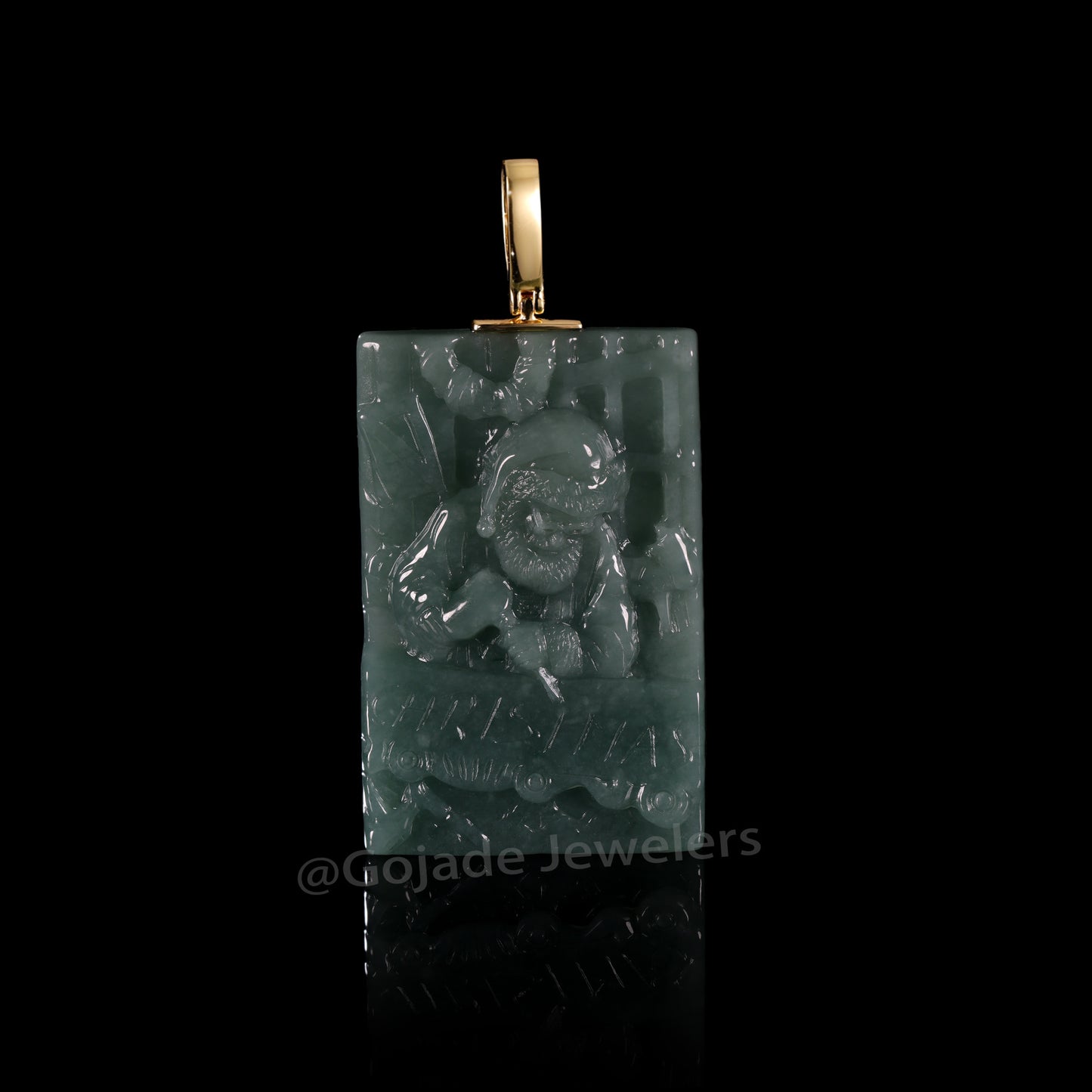 The Christmas Santa Claus Jadeite 100% Natural Burma Jade Jadeite With Certificated (S925 Silver Buckle)