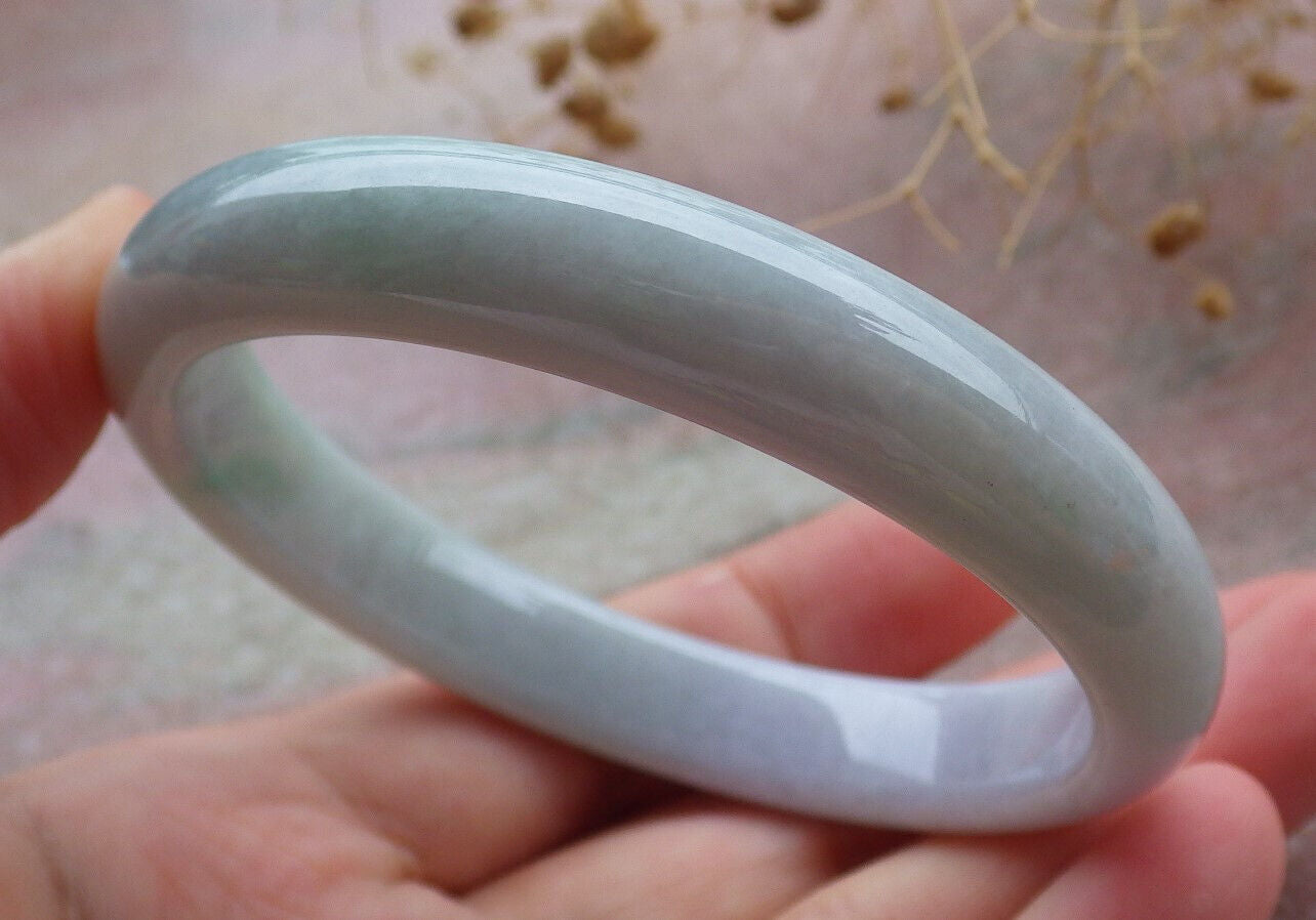 Certified Green Lavender Burma 100% Natural A JADE Jadeite Bangle Bracelet 56 mm 手镯 636071  TN
