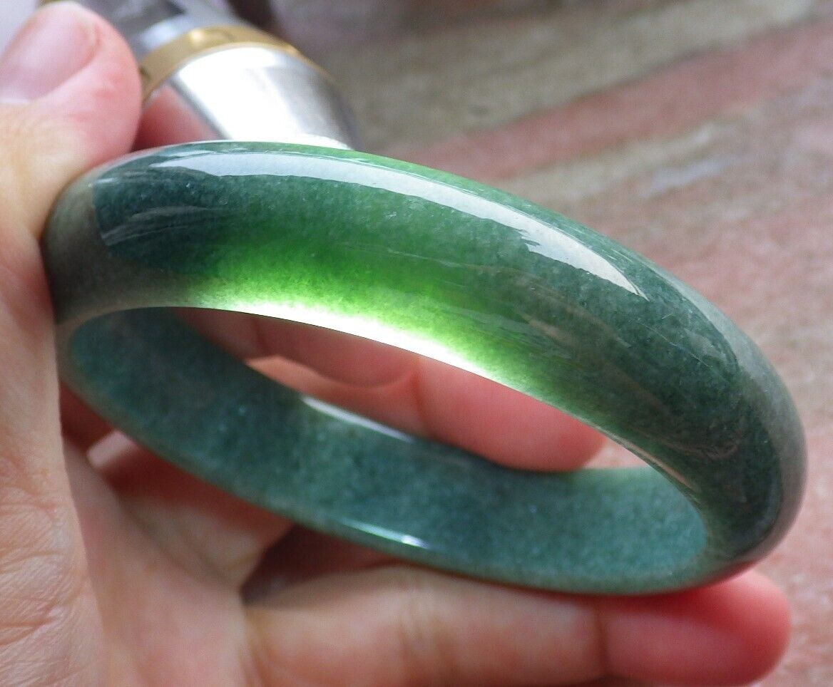 Certified Green Burma 100% Natural A JADE Jadeite Bangle Bracelet 58 mm 手镯 574632 TN